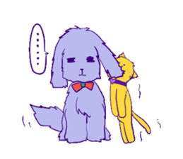 Dog and yellow cat sticker #6554286