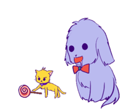 Dog and yellow cat sticker #6554290