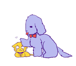 Dog and yellow cat sticker #6554295