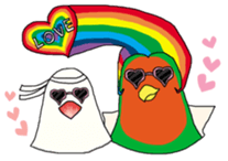 Parrot love sunflower sticker #6558247