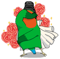 Parrot love sunflower sticker #6558261