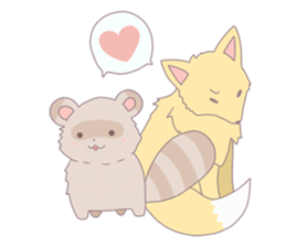 raccoon dog and fox sticker #6564824