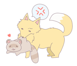raccoon dog and fox sticker #6564863