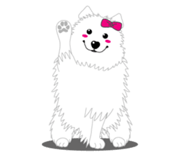 Samoyed Dog is always smiling. sticker #6568588