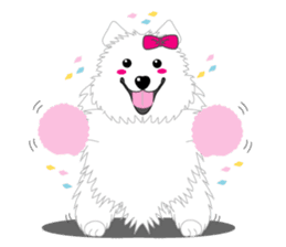 Samoyed Dog is always smiling. sticker #6568599