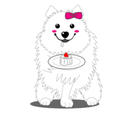 Samoyed Dog is always smiling. sticker #6568609