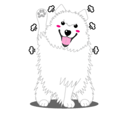 Samoyed Dog is always smiling. sticker #6568613