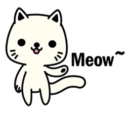 Small white cat(for children) sticker #6571184
