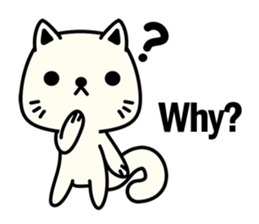Small white cat(for children) sticker #6571186