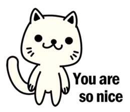 Small white cat(for children) sticker #6571189