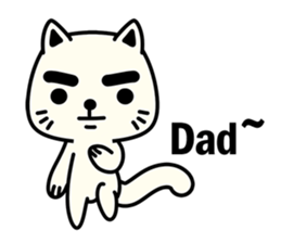 Small white cat(for children) sticker #6571190