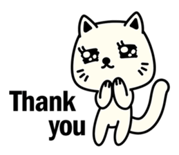 Small white cat(for children) sticker #6571192