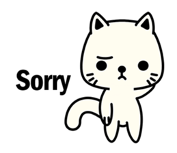 Small white cat(for children) sticker #6571194
