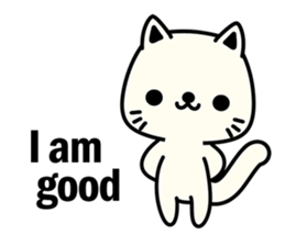 Small white cat(for children) sticker #6571196