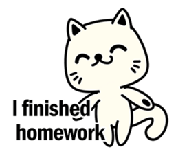 Small white cat(for children) sticker #6571197