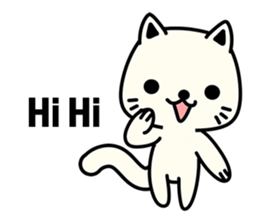 Small white cat(for children) sticker #6571198