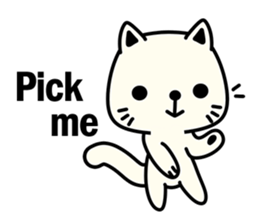 Small white cat(for children) sticker #6571199