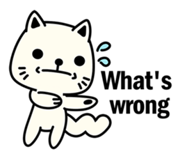 Small white cat(for children) sticker #6571204