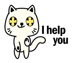 Small white cat(for children) sticker #6571206