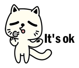Small white cat(for children) sticker #6571207