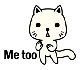 Small white cat(for children) sticker #6571209
