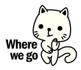 Small white cat(for children) sticker #6571210