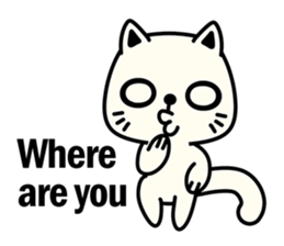 Small white cat(for children) sticker #6571212