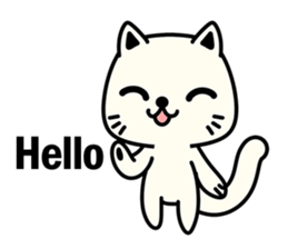 Small white cat(for children) sticker #6571213