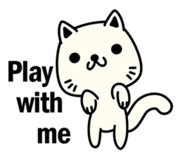 Small white cat(for children) sticker #6571214