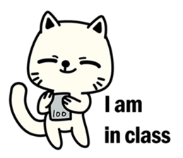 Small white cat(for children) sticker #6571217