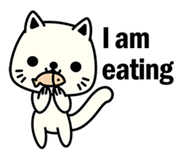 Small white cat(for children) sticker #6571219