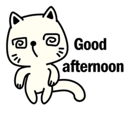 Small white cat(for children) sticker #6571221