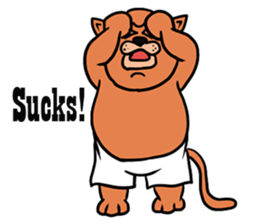 Fat Cat in Long Drawers sticker #6571594