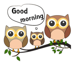 Happy Owl Family (ENGLISH Version) sticker #6573048
