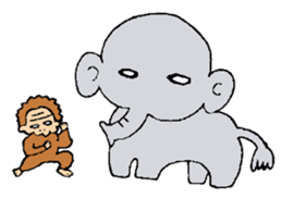 Monkeys and elephants sticker #6575957