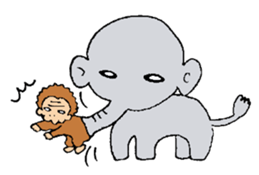 Monkeys and elephants sticker #6575958