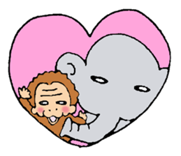 Monkeys and elephants sticker #6575983