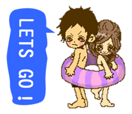 Cute Couples 2 for summer sticker #6578386