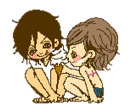 Cute Couples 2 for summer sticker #6578392