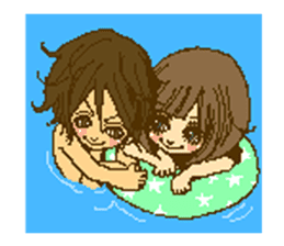 Cute Couples 2 for summer sticker #6578396