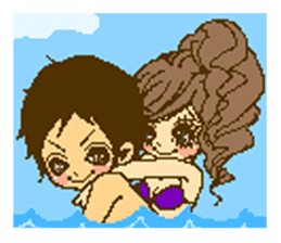 Cute Couples 2 for summer sticker #6578397