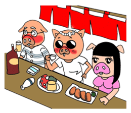 Pig bone! Pig men! sticker #6578441