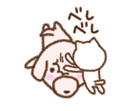 Dog Nanu and small cat sticker #6579957
