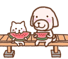 Dog Nanu and small cat sticker #6579983