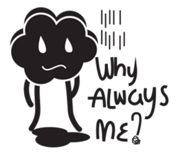 Black cloud & friends sticker #6580989