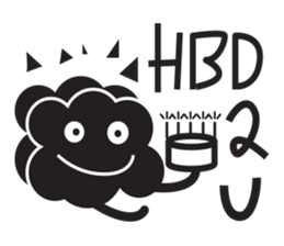 Black cloud & friends sticker #6581001