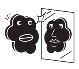 Black cloud & friends sticker #6581003