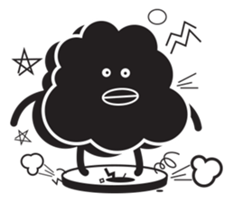 Black cloud & friends sticker #6581008
