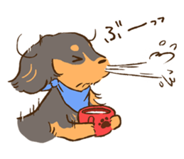 Miniature dachshund and  Cats sticker #6581726