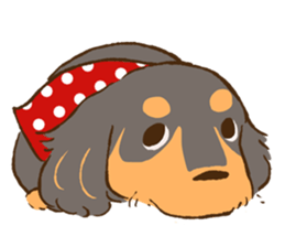 Miniature dachshund and  Cats sticker #6581731